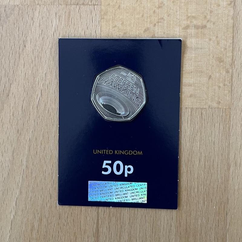 2019 50p Stephen Hawking Brilliant Uncirculated Coin