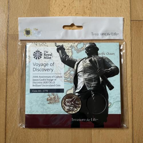 2020 £2 Captain Cook Brilliant Uncirculated Royal Mint Pack