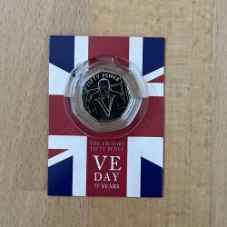 2020 Isle of Man 50p - 75th Anniversary of VE Day - Churchill in capsule & card