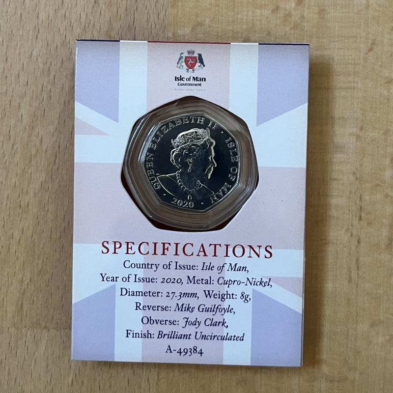 2020 Isle of Man 50p - 75th Anniversary of VE Day - Churchill in capsule & card