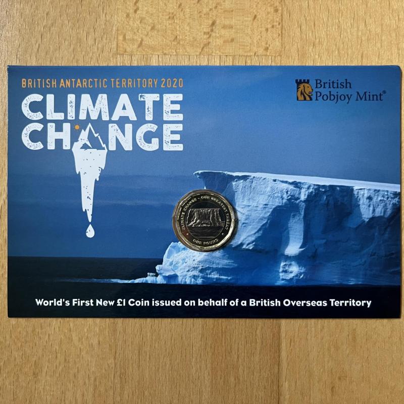 2020 £1 British Antartic Territory - Climate Change £1 Bi-metal coin