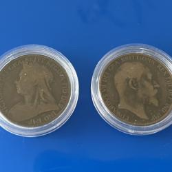 1897 Queen Victoria & 1902 Edward VII Pennies