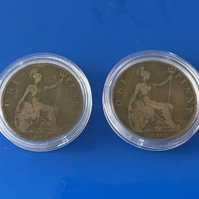 1897 Queen Victoria & 1902 Edward VII Pennies