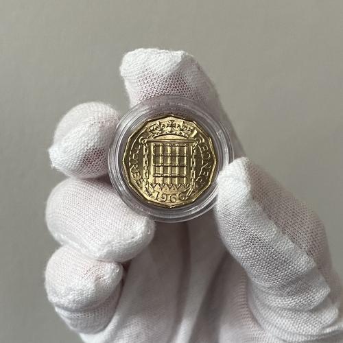1966 Queen Elizabeth Three pence 3d (UNC)