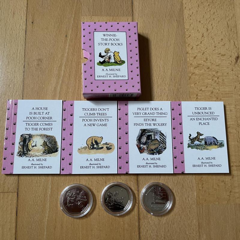 2020 50p Winnie the Pooh, Piglet, Christopher Robin Brilliant Uncirculated Coins & Books