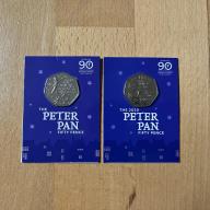 2 x 50p IOM Peter Pan - 2019 & 2020 Brilliant Uncirculated Coins