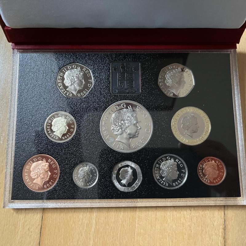 1998 UK Royal Mint Proof Coin Boxed Set (box, booklet, coa)