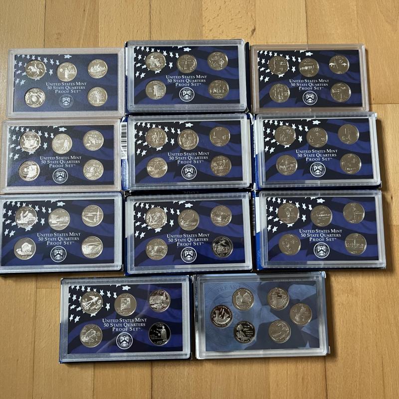 USA State Quarters - 11 x Proof Sets - San Francisco Mint - RARE!