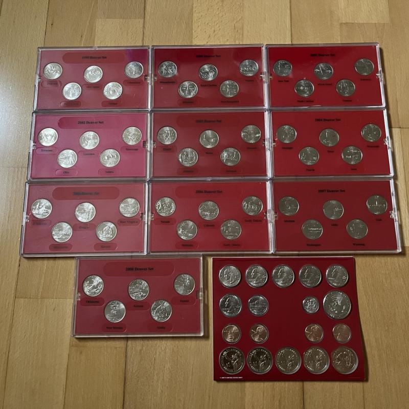 USA State Quarters - 11 x BUNC Sets - Denver Mint - RARE!