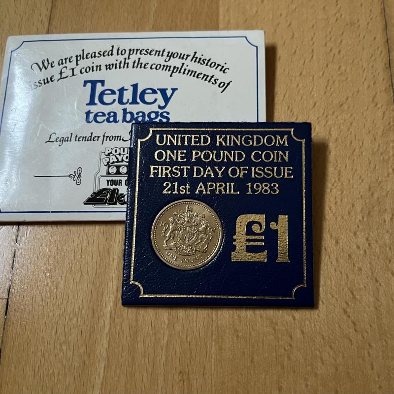 1983 Tetley Teabags, New £1 Coin, Legal tender from April 21st 1983