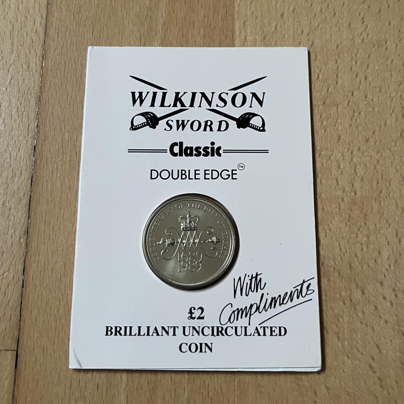 1989 Wilkinson Sword Classic Double Edge, £2 Brilliant Uncirculated Coin