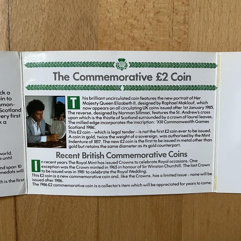 1986 Diary Crest Foods, Commonwealth Games Commemorative £2 Coin