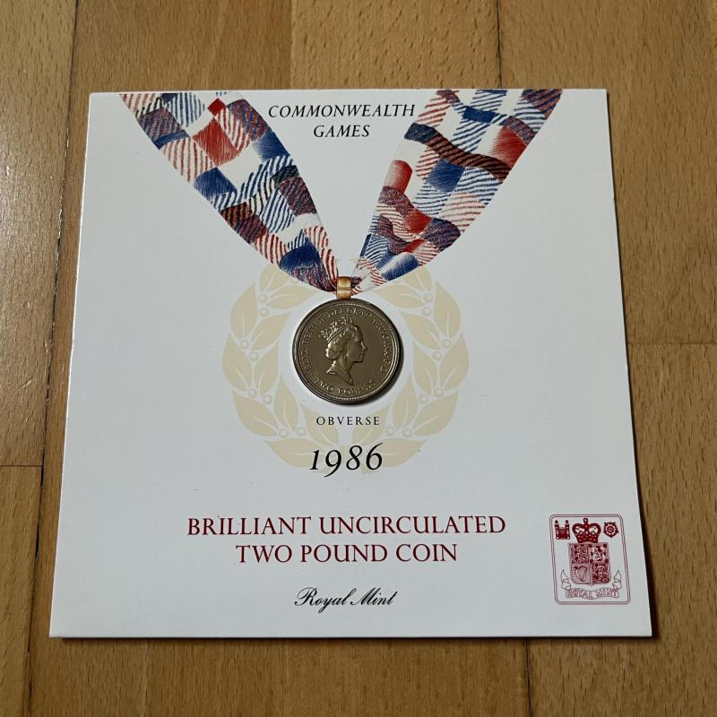 1986 Lucas, Open the box, take the money - Commonwealth Games BUNC £2 Coin