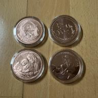 4 x 999 Fine Copper Rounds Joy to the World, Miners Go Deeper, Legendary Dragons