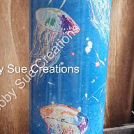 Deep Blue Sea and Jellyfish Tumbler 20oz Stainless Steel Skinny