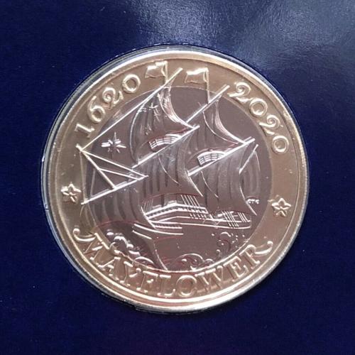 2020 £2 Mayflower Royal Mint Brilliant Uncirculated Coin