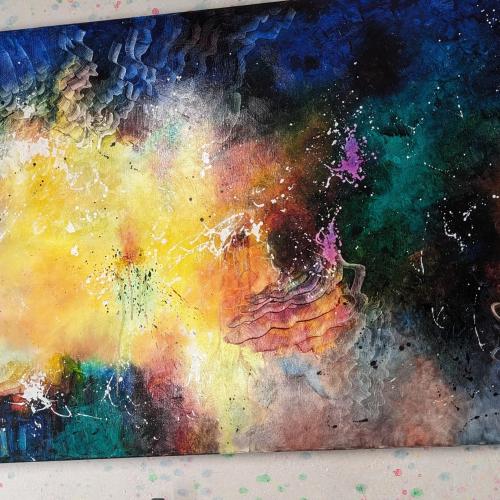 Blaze of Sunrise by Ted Mortimer (48x30 inches) shelf 277