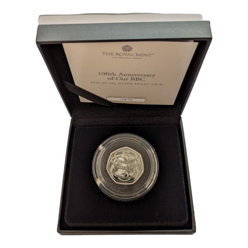 2022 100th Anniversary of our BBC Silver Proof 50p (COA #370)