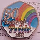 '50 Years of Pride' 50p Shaped TGBCH Novelty Coin Now Sold Out