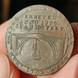 1792 Iron Bridge At Coalbrook Dale Halfpenny Token Coin D&H 8 Shropshire VF UK