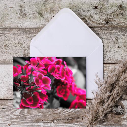A5 Pink Flowers Blank Greeting Cards with envelopes