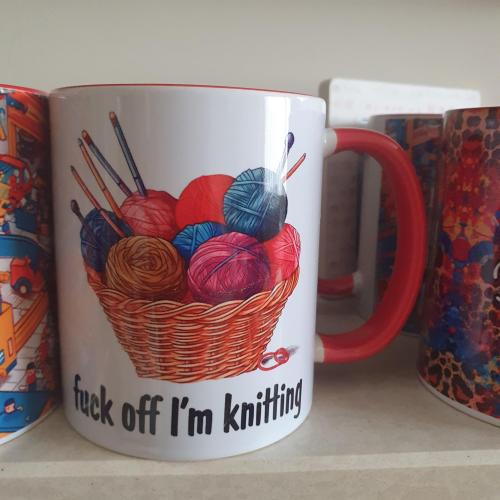 ADULTS ONLY MUG F Off I'm Knitting