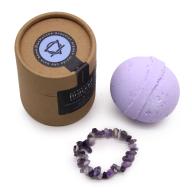Handcrafted Gemstone Bracelet Bath Bomb -Amethyst (incl p&p)