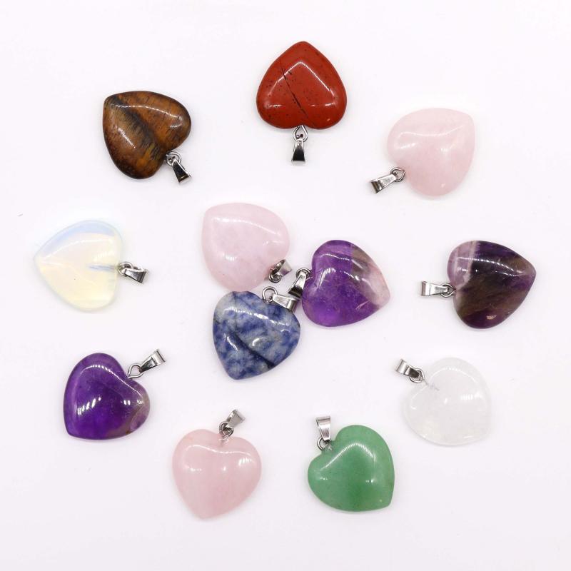 Assortment of Crystal Heart Pendants (12) (incl p&p)