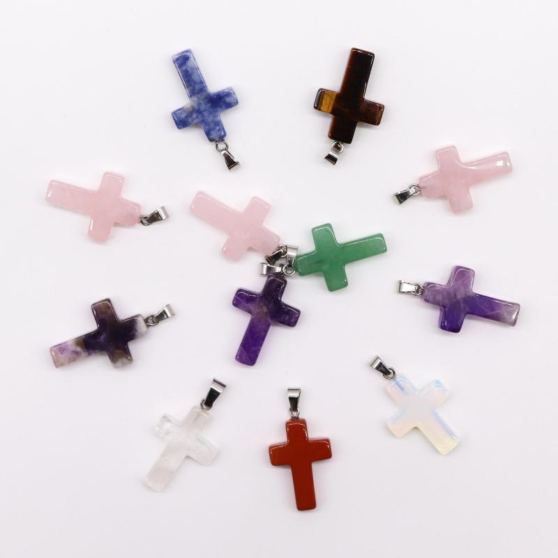 Assortment of Crystal Cross Pendants (12) (incl p&p)