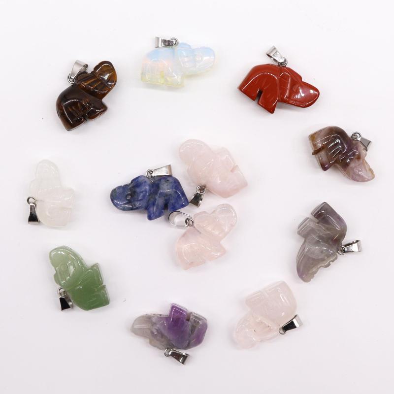 Assortment of Crystal Elephant Pendants (12) (incl p&p)