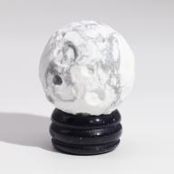 Moon-White Howlite Planet-Sola Goldstone Stand (incl p&p)