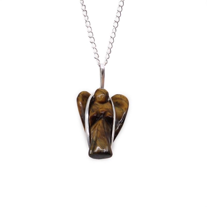 Guardian Angel Crystal Pendant (2.7x0.8x1.5 cm) -Tigers Eye