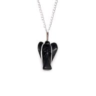 Guardian Angel Crystal Pendant (2.7x0.8x1.5 cm) -Black Agate