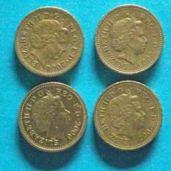 2004-05-06-07 UK Bridges set of £1 coins (circulated)