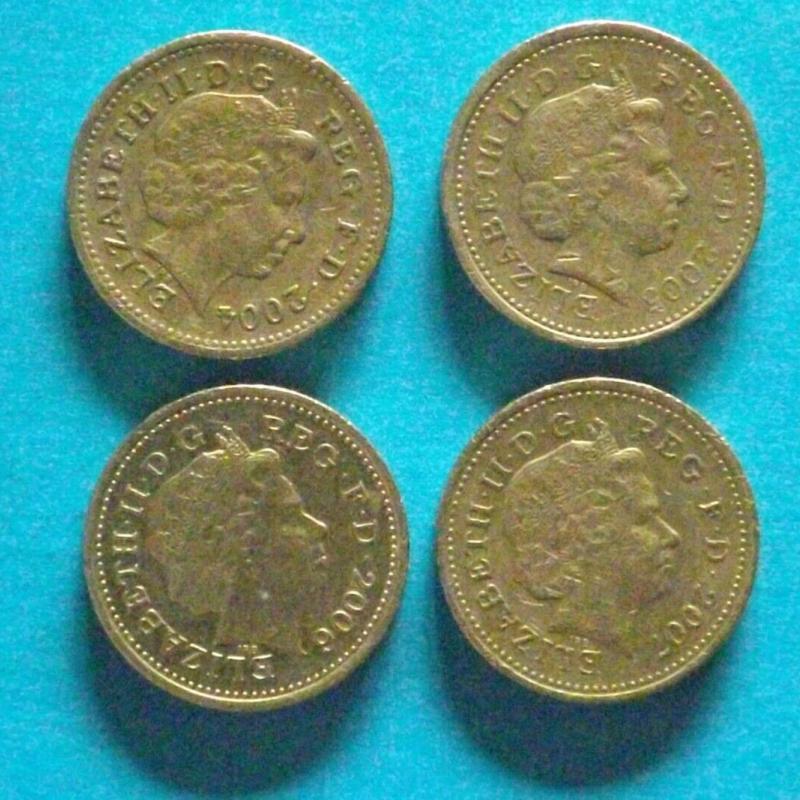 2004-05-06-07 UK Bridges set of £1 coins (circulated)