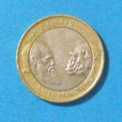 2009 Charles Darwin £2 coin (the origin of species 1859)