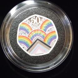 2022 50 Years of Pride 50p Coloured Silver Proof