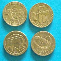 2004-05-06-07 UK Bridges set of £1 coins (circulated)