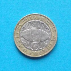 1999 Rugby World Cup two pound coin.