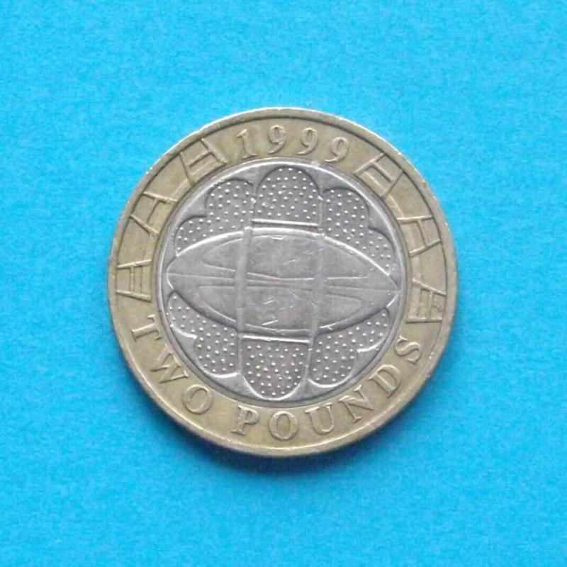 1999 Rugby World Cup two pound coin.