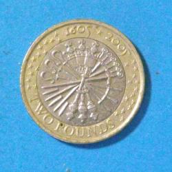 2005 Guy Fawkes £2 coin (remember, remember the fifth of november).