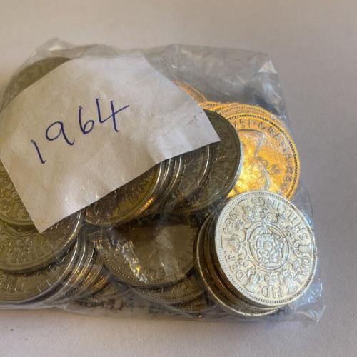 1964 Two Shillings AKA One Florin Queen Elizabeth 2nd VAT Receipt Given Two Bob