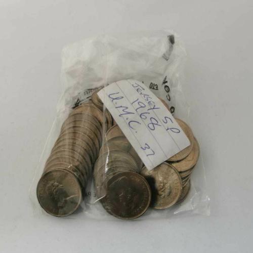 Jersey 1968 5p Five Pence Channel Islands Uncirculated VAT Receipt Given