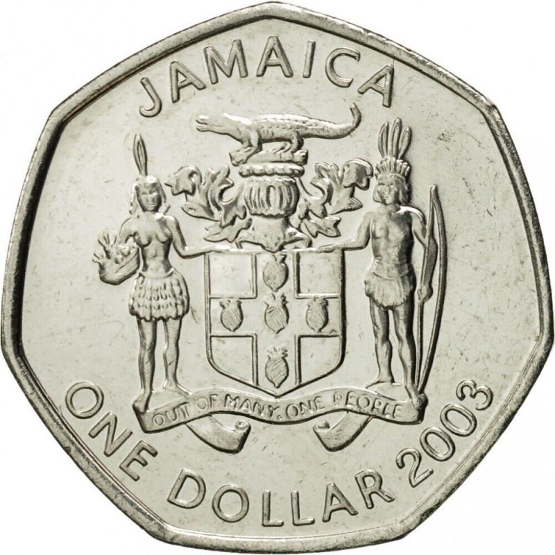 Jamaica 1995 One Dollar $1 Coins Very Good Circulated Condition Queen Elizabeth