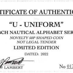 RARE ORIGINAL U-UNIFORM NAUTICAL ALPHABET SERIES WITH COA OF 100