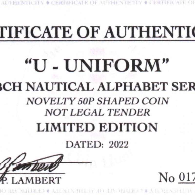 RARE ORIGINAL U-UNIFORM NAUTICAL ALPHABET SERIES WITH COA OF 100