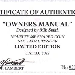 RARE ORIGINAL OWNERS MANUAL 2022 WITH COA OF 100