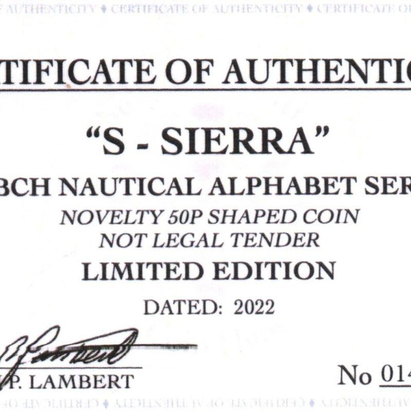 RARE ORIGINAL S-SIERRA NAUTICAL ALPHABET SERIES WITH COA OF 100