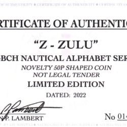 RARE ORIGINAL Z-ZULU NAUTICAL ALPHABET SERIES WITH COA OF 100