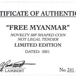 RARE ORIGINAL FREE MYANMAR 2021 WITH COA OF 1000